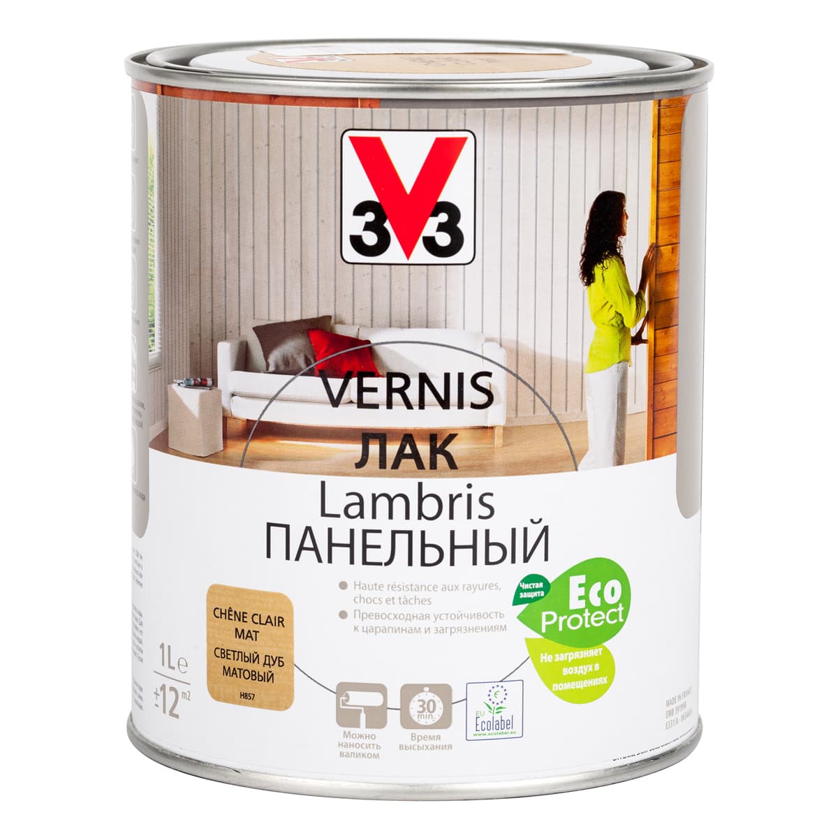 Лак панельный "V33", цвет: дуб светлый, 1 л
