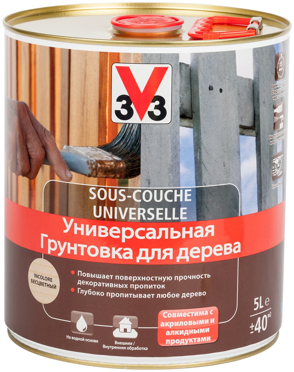 Грунтовка для дерева "V33", универсальная, 5 л