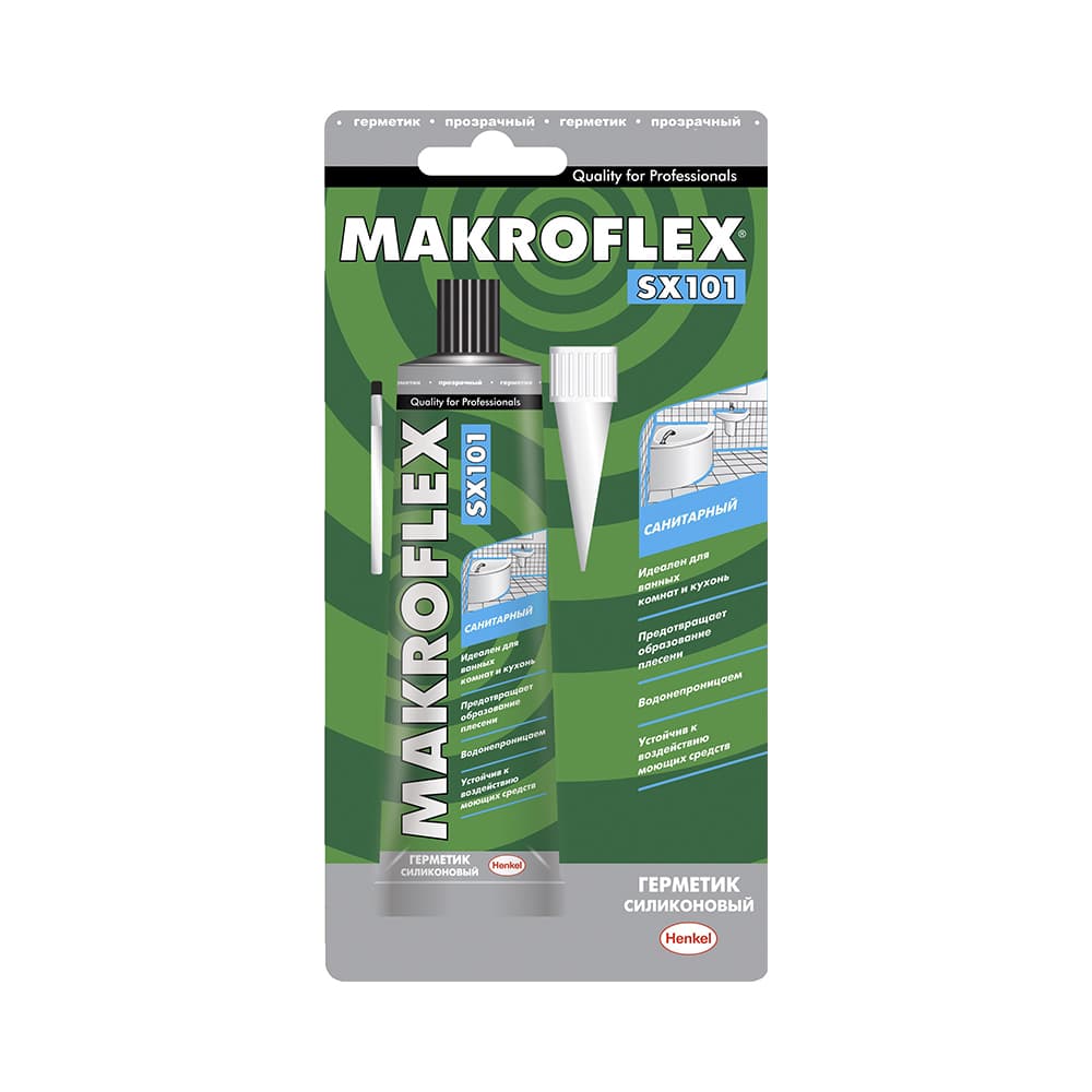 Герметик силиконовый санитарный Makroflex SX101, 85 мл, прозрачный