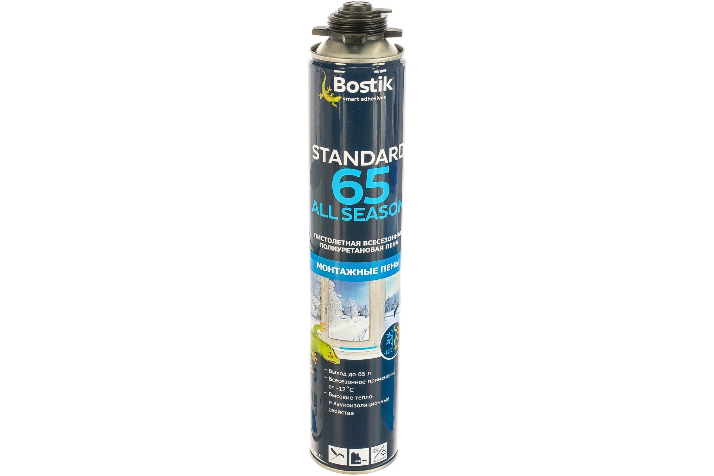 Пена профессиональная Bostik Standard All Seasons 65 всесезонная 750 мл. выход 65 л. 2