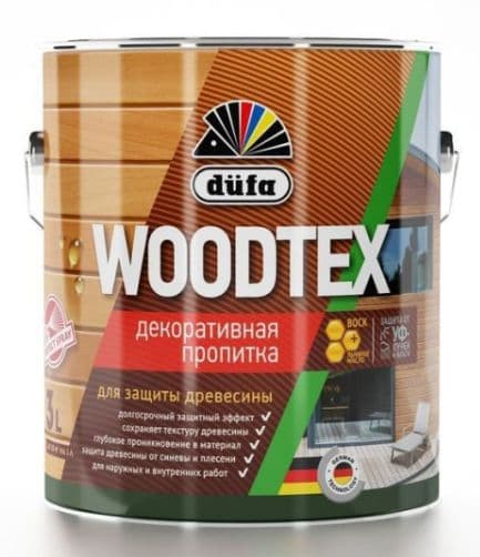 ДЮФА / Dufa пропитка декоративная для защиты древесины алкидная Dufa Woodtex тик (0,9л) 5