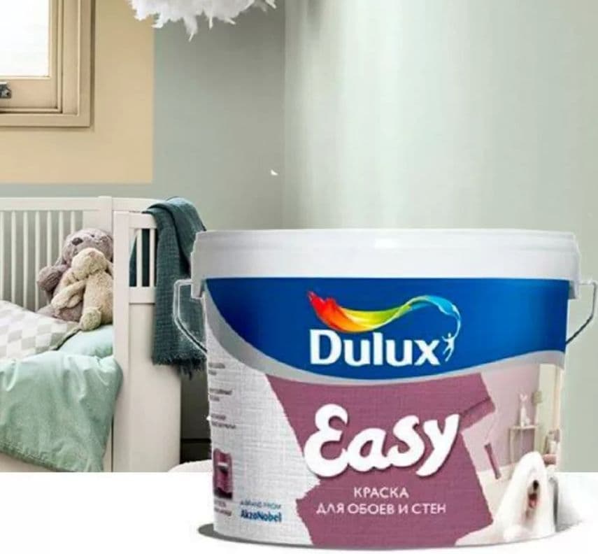Краска для стен и обоев водно-дисперсионная Dulux Easy матовая база BW 10 л. 4