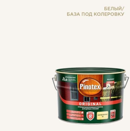 Пропитка декоративная для защиты древесины Omnitex / Pinotex Original база BW 9 л. 1
