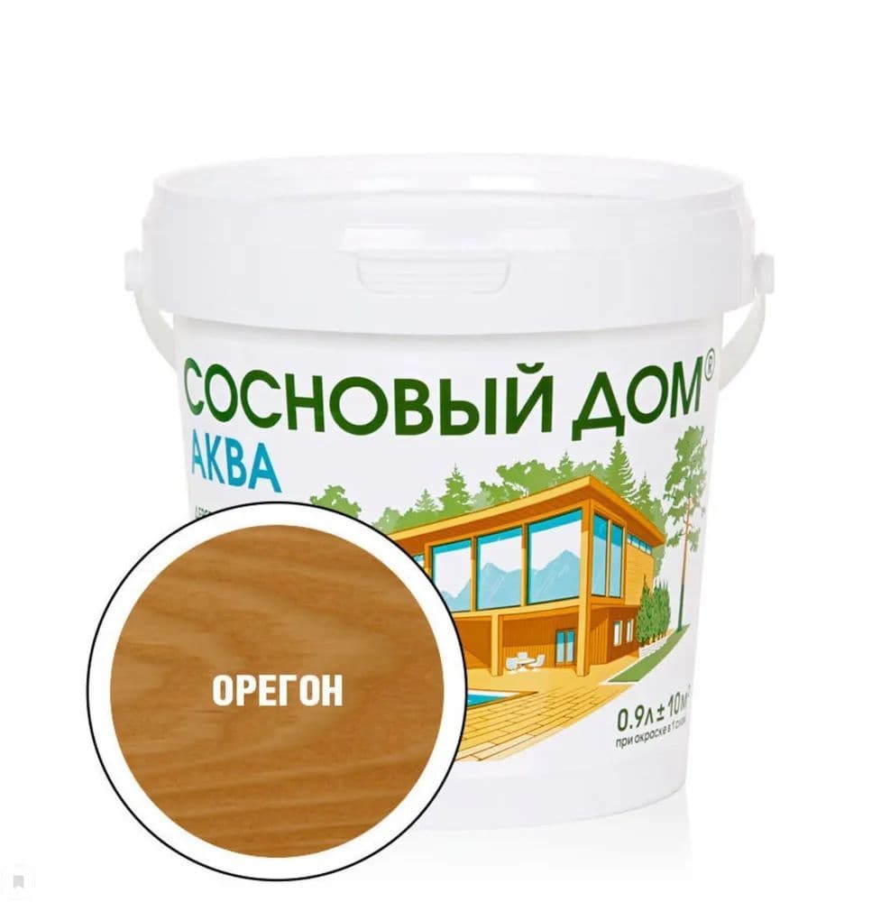 СОСНОВЫЙ ДОМ АКВА Декоративный деревозащитная пропитка орегон (0,9л)