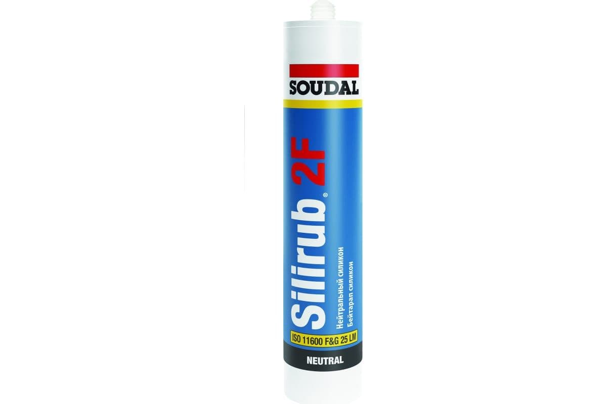 Герметик силиконовый нейтральный Soudal Silirub 2 F серый 300 мл