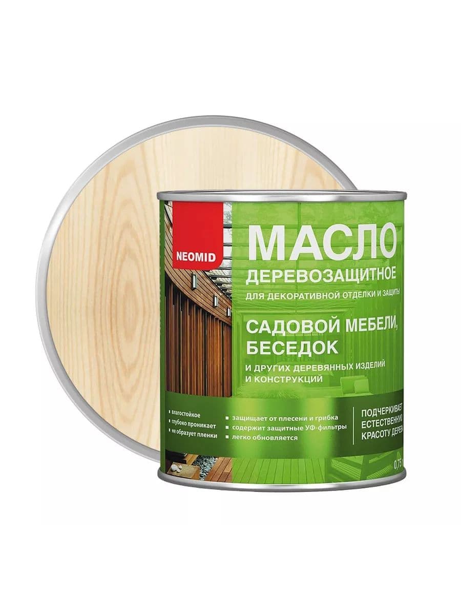 Neomid Масло деревозащитное для мебели и интерьеров Неомид, 0,75л.