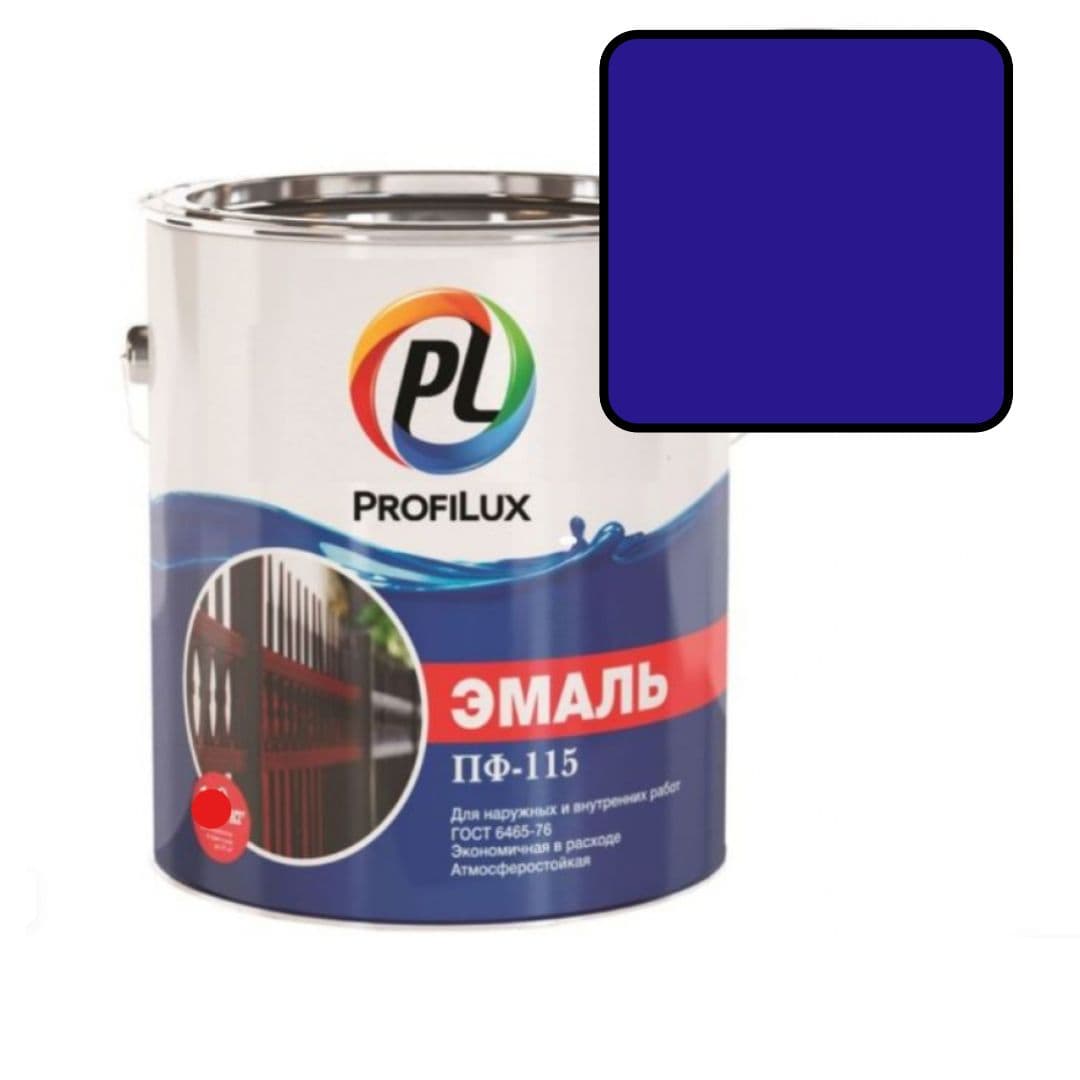 Эмаль ПФ-115 универсальная алкидная Profilux глянцевая синяя 20 кг.