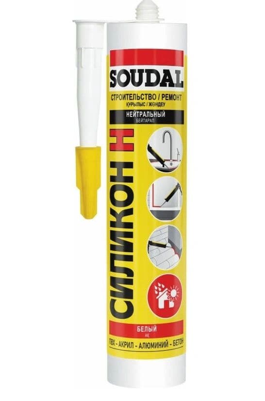 Герметик силиконовый нейтральный Soudal белый 280 мл.