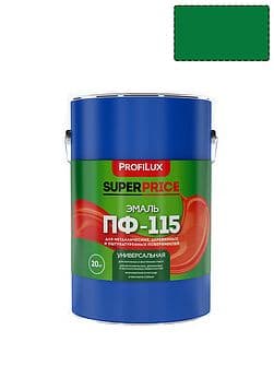 Эмаль ПФ-115 универсальная алкидная Profilux Superprice глянцевая зеленая 20 кг.