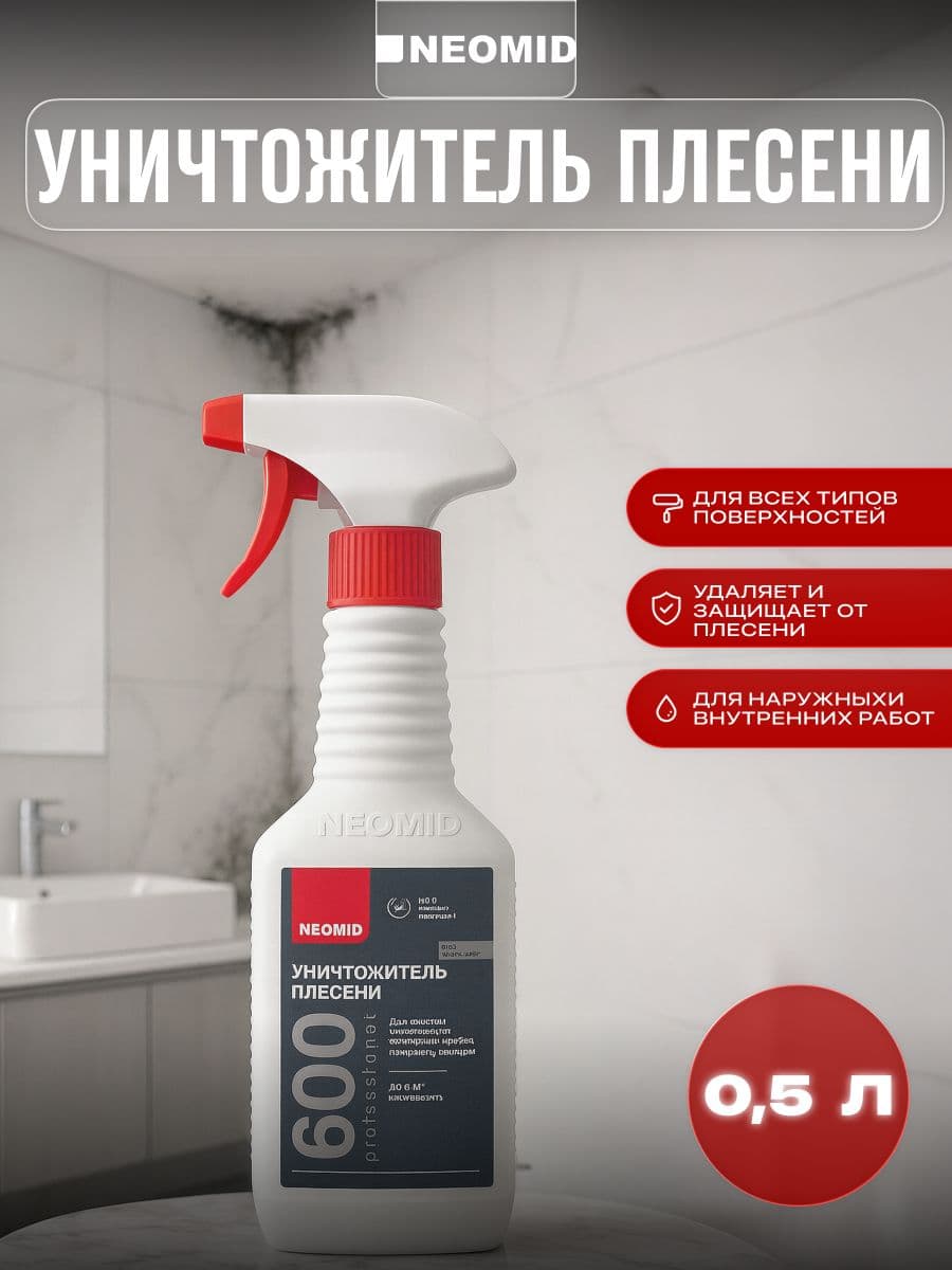 NEOMID 600 средство для удаления плесени Неомид 0,5л готовый раствор