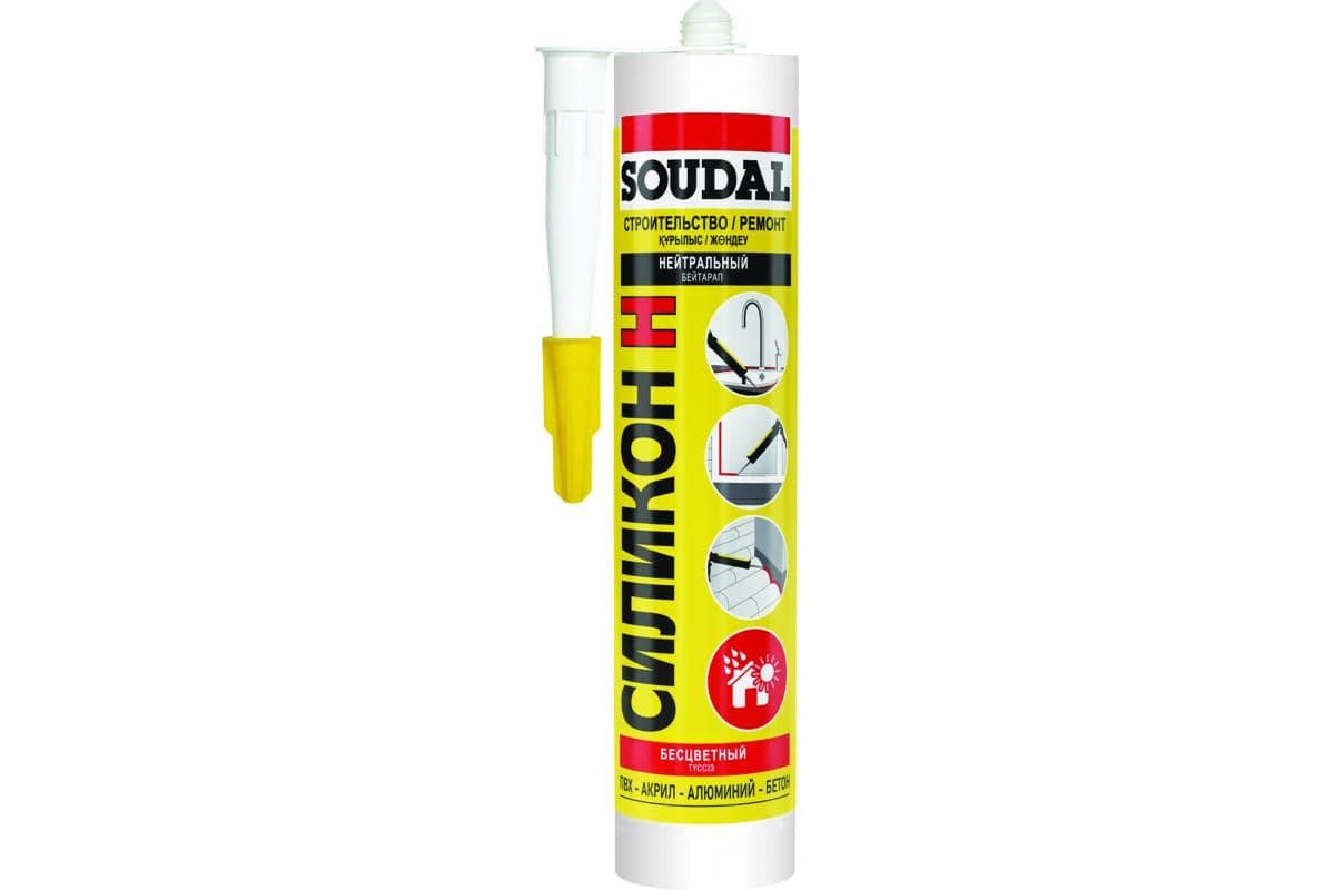 Герметик силиконовый нейтральный Soudal бесцветный 280 мл.