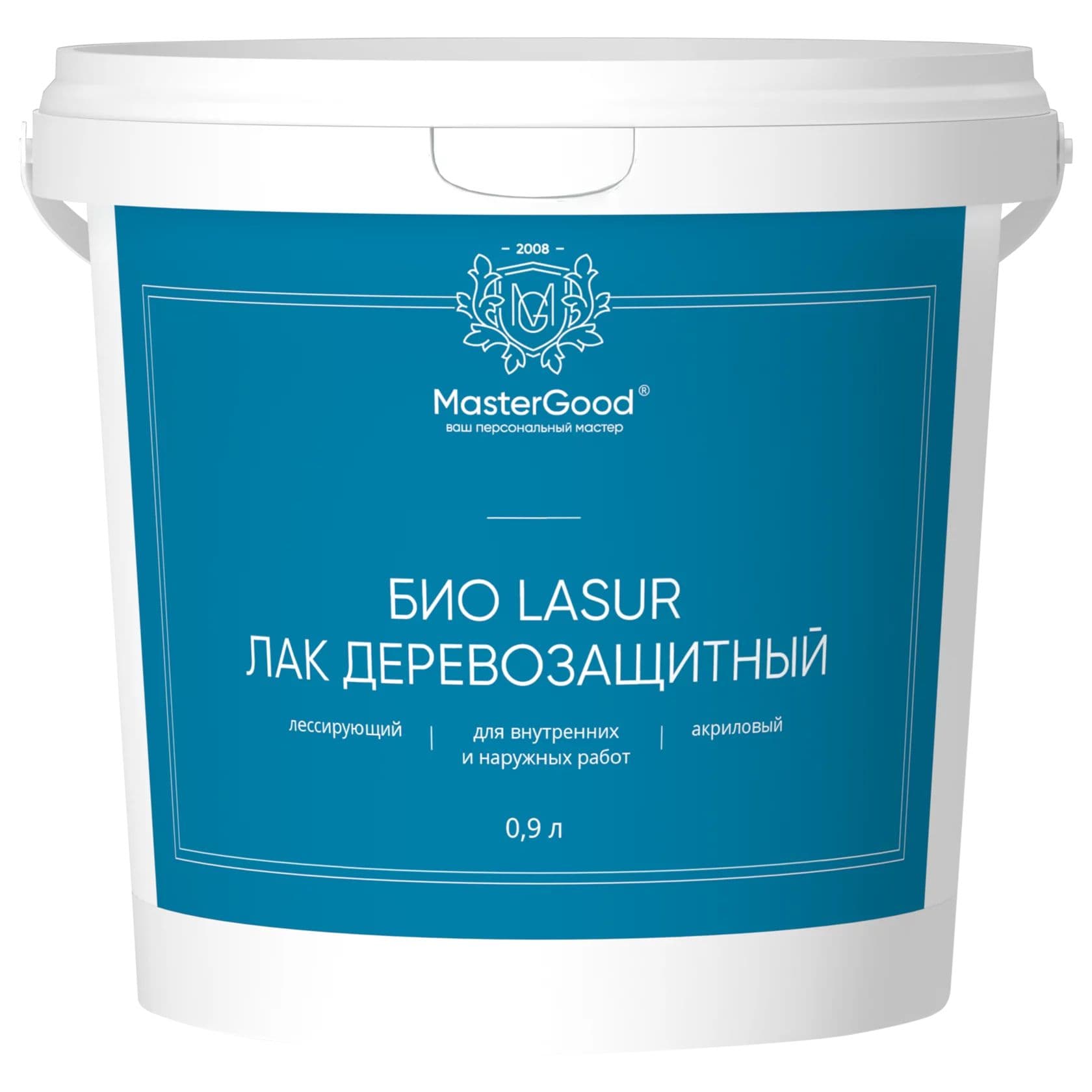 Мастер Гуд Лазурь/ MasterGood Био Lasur Лак лессирующий деревозащитный акриловый, сосна (0,9л) 2