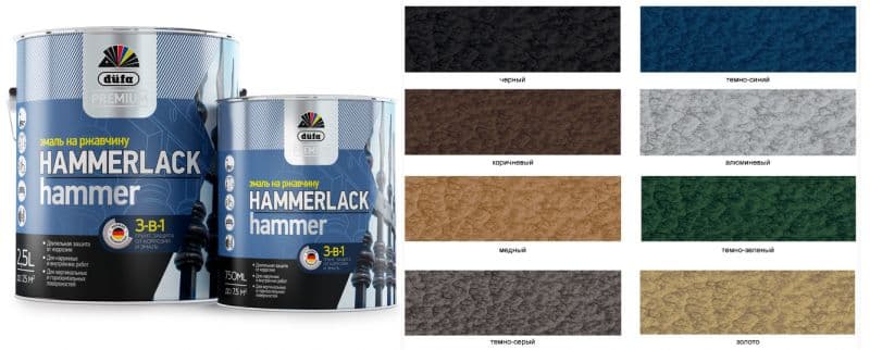 Эмаль на ржавчину Dufa Premium Hammerlack 3-в-1 молотковая алюминиевая 2,5 л. 2