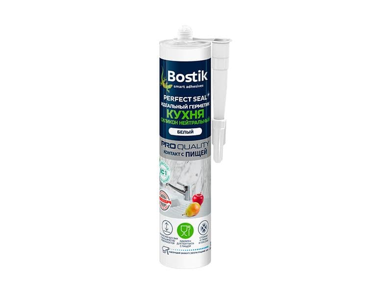 Герметик силиконовый для кухни Bostik Perfect Seal Нейтральный белый 280 мл. 1