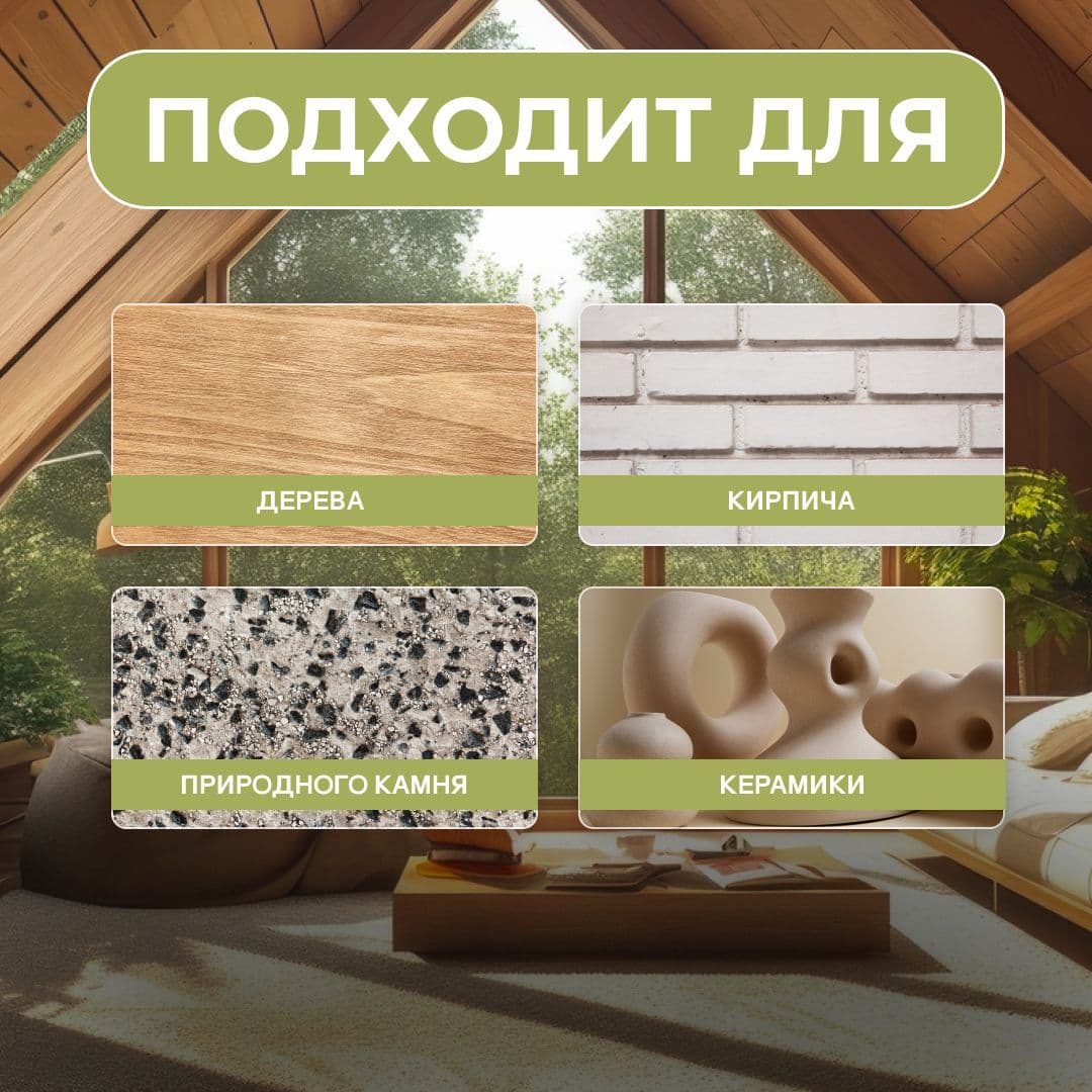 Лак акриловый тонированный антисептический Лакра для дерева, бетона, камня, Дуб (0,9 кг) 3