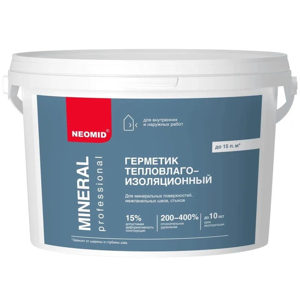 Неомид Герметик строительный Вуд профессионал "NEOMID Wood Professional" (3 кг.) ведро (БЕЛЫЙ) 1