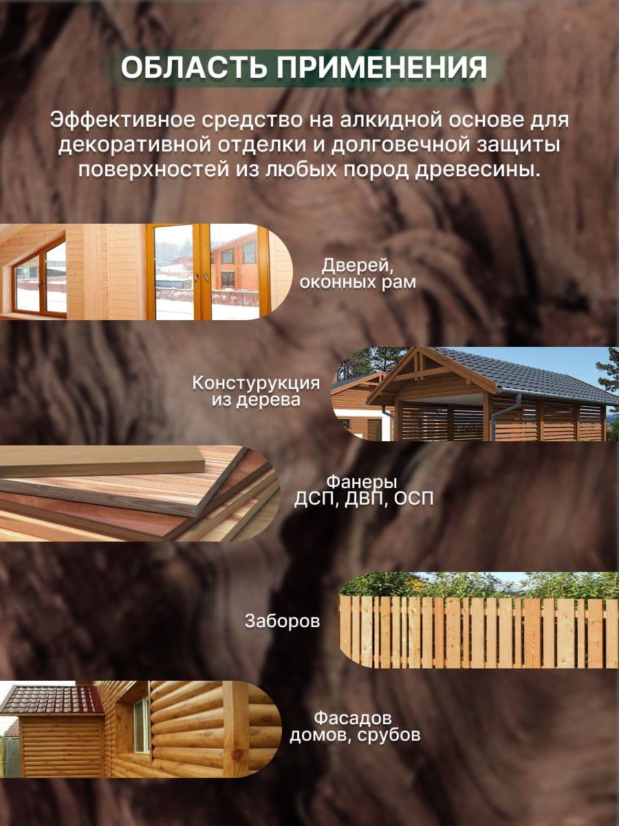 ДЮФА / Dufa пропитка декоративная для защиты древесины алкидная Dufa Woodtex тик (0,9л) 2