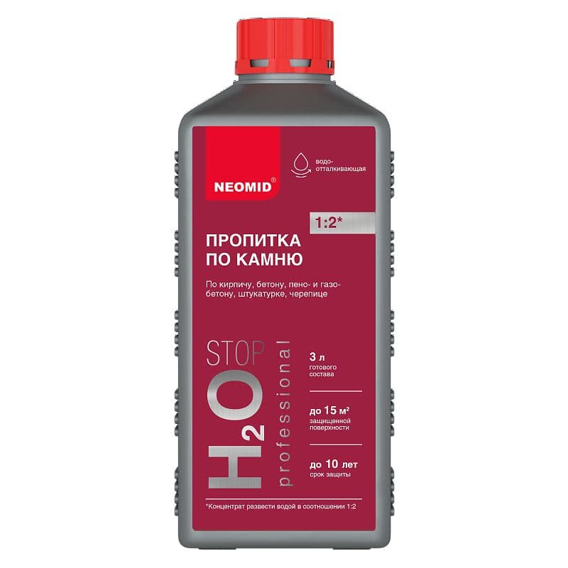 NEOMID H2O Stop пропитка по камню Неомид1л концентрат 1:2