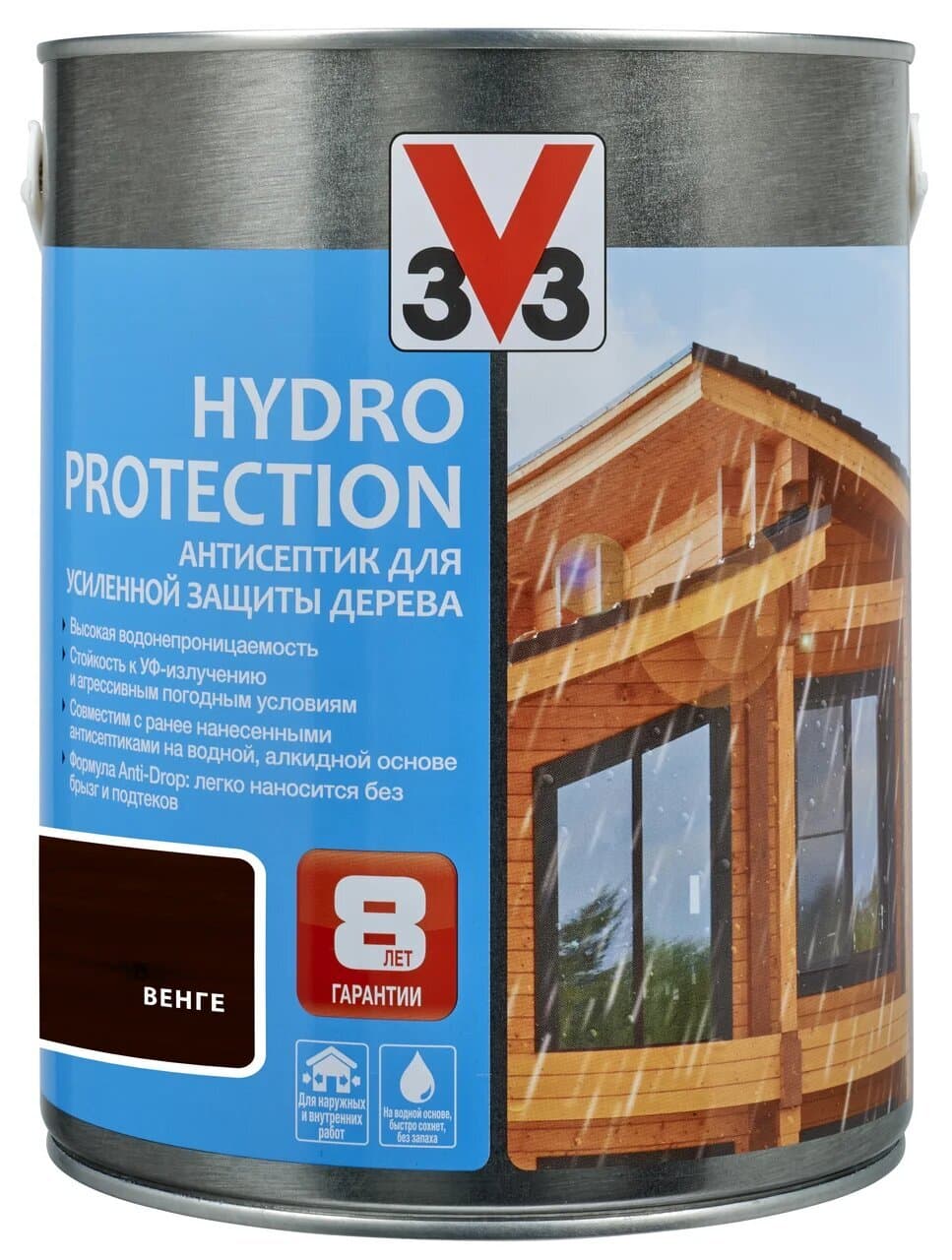 Антисептик V33 для дерева HYDRO PROTECTION Венге 2,5 литра