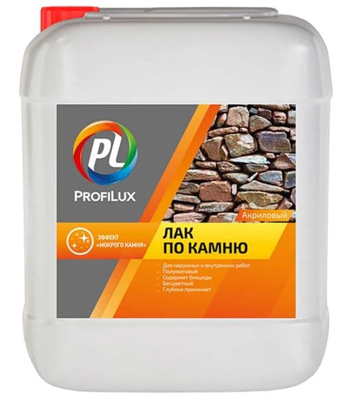 Лак по камню акриловый Profilux полуматовый 10 л.