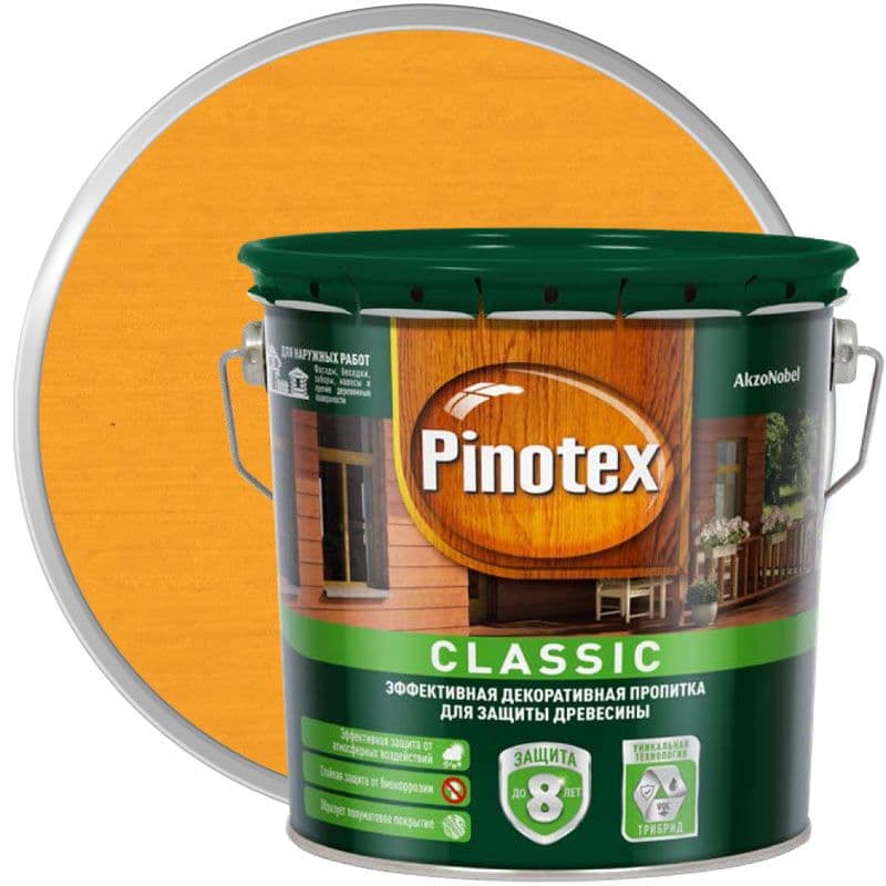 Пропитка декоративная для защиты древесины Pinotex Classic AWB орегон 2,7 л.
