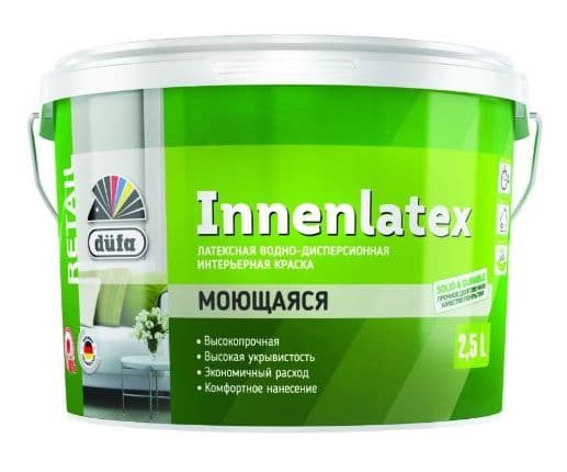 Краска для стен и потолков водно-дисперсионная Dufa Retail Innenlatex матовая база 1 2,5 л.