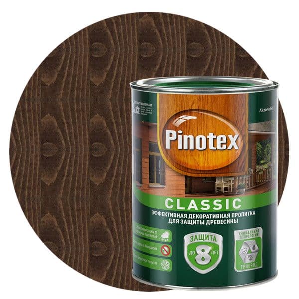 Пропитка декоративная для защиты древесины Pinotex Classic AWB палисандр 1 л