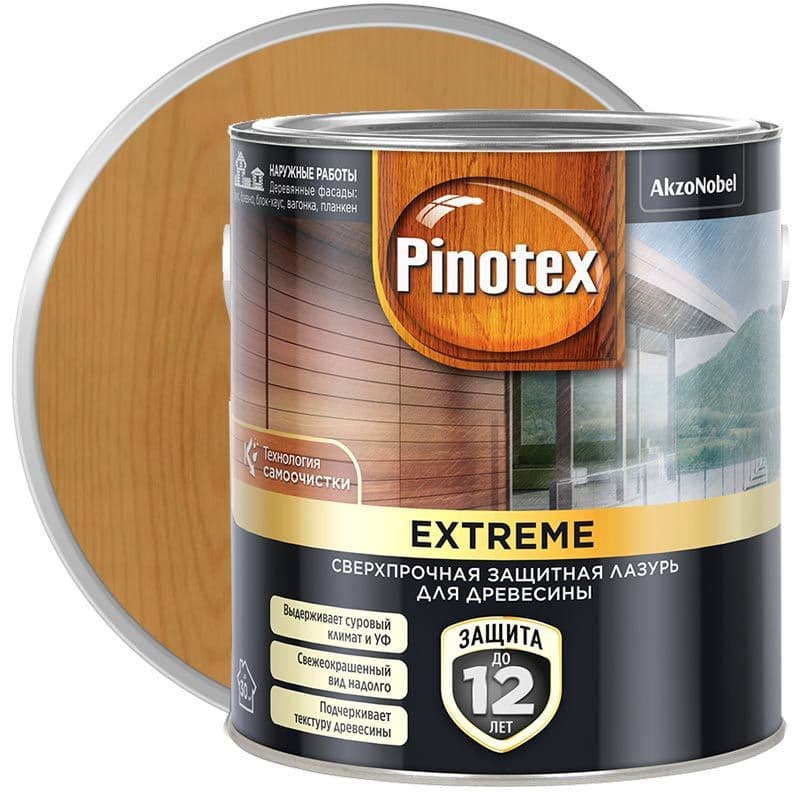 Пропитка декоративная для защиты древесины Pinotex Extreme калужница полуматовая 0,9 л. 1