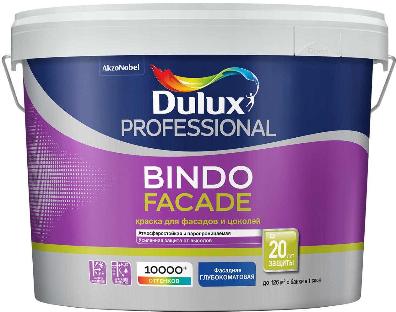 Краска фасадная латексная Dulux Bindo Facade глубокоматовая база BW 9 л.
