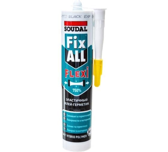 Клей-герметик универсальный Soudal Fix All Flexi черный 290 мл.