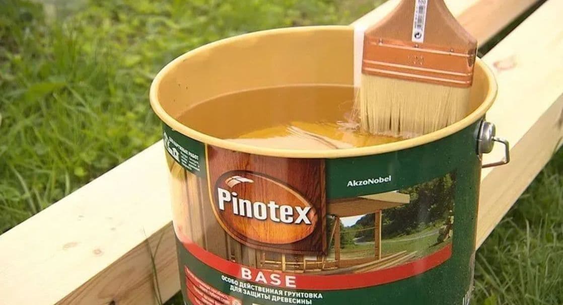 Грунт для защиты древесины Pinotex Base 9 л 2