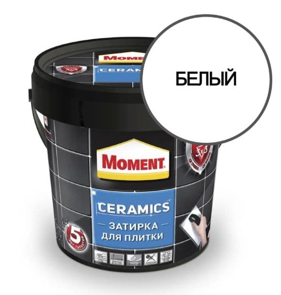 Затирка для узких швов до 5 мм. Момент Ceramics белая 1 кг.