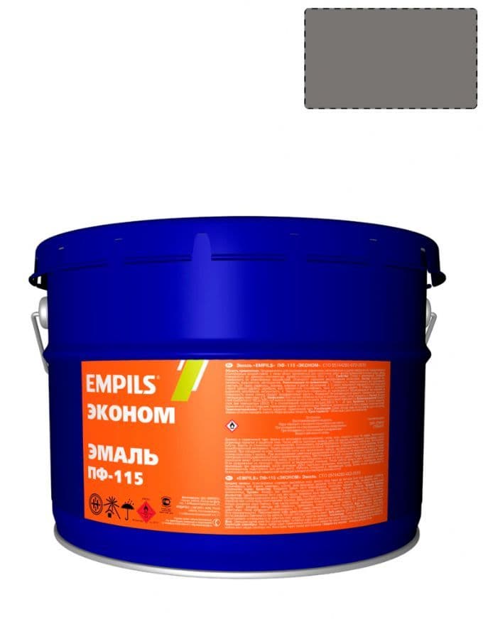Эмаль ПФ-115 универсальная алкидная Empils Эконом серая 20 кг.