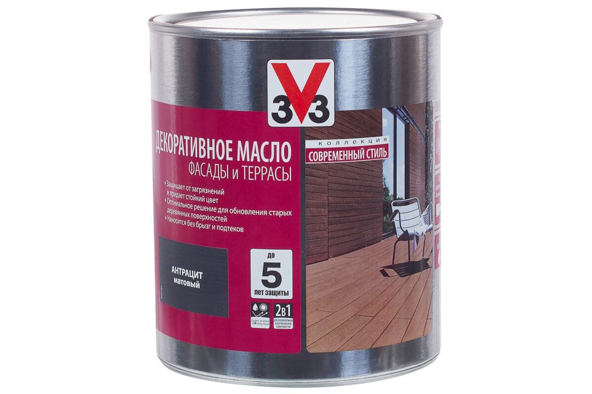 Масло для террас V33 цвет антрацит 2,5 литра