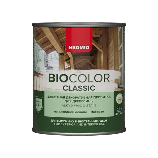 NEOMID Защитная декоративная пропитка для древесины BIO COLOR CLASSIC /Био Колор Классик, дуб 0,9л 2