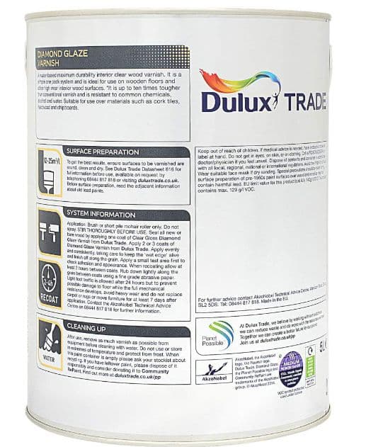 Лак паркетный на водной основе Dulux Diamond Glaze полуматовый 1 л. 3