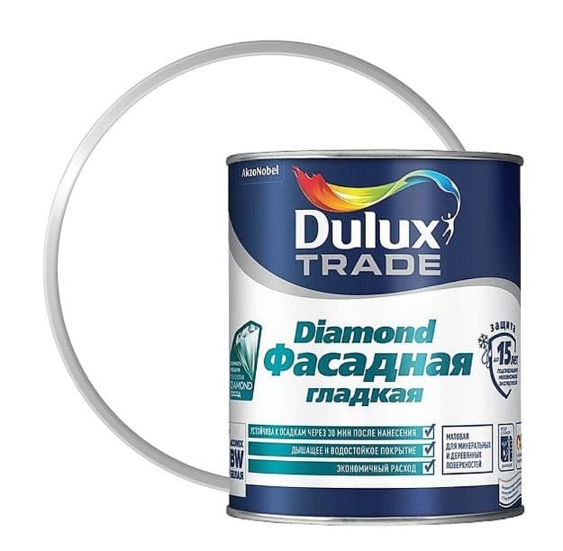 Краска фасадная водно-дисперсионная Dulux Trade Diamond гладкая база BW 1 л.