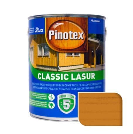Пропитка декоративная для защиты древесины Pinotex Classic AWB калужница 1 л