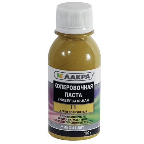 Колер универсальный для лакокрасочных материалов Лакра № 11 Желто-коричневый 100мл 2