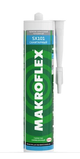 Герметик силиконовый санитарный Makroflex SX101 коричневый 290 мл. 2