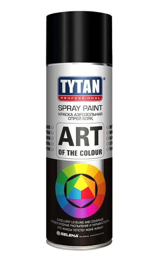 Краска универсальная аэрозольная акриловая Tytan Professional Art of the colour матовая RAL 9004 черная 400 мл.