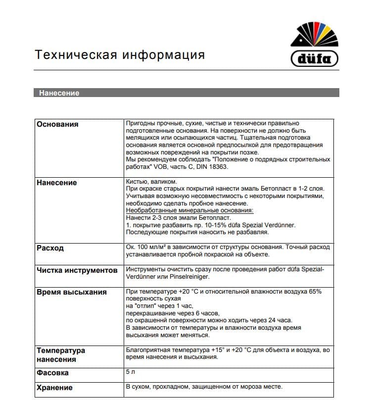 Эмаль для пола износостойкая Dufa Betoplast полуматовая оксидно-красная 1,9 кг 4