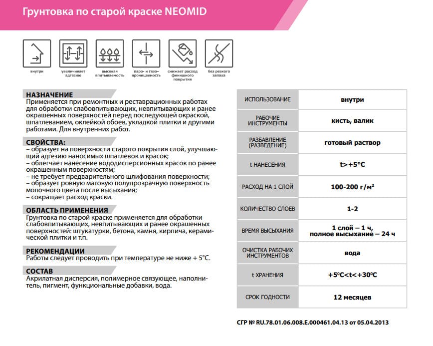 Neomid грунтовка по старой краске Неомид 5 кг 2
