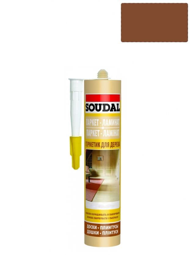 Герметик акриловый паркетный Soudal вишня 280 мл. 1