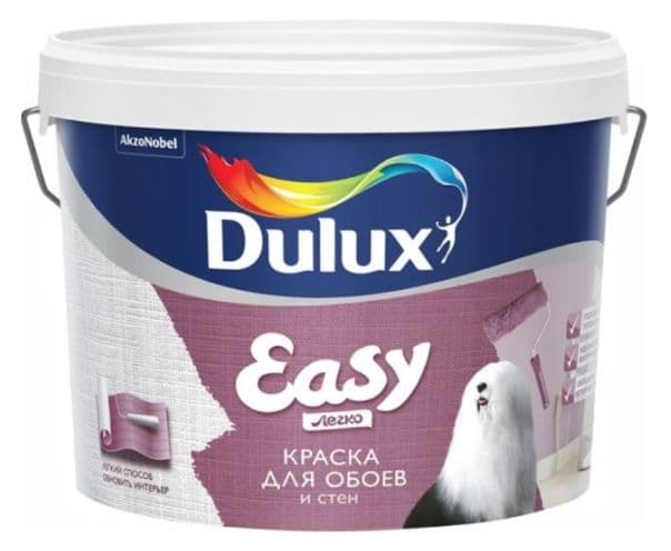 Краска для стен и обоев водно-дисперсионная Dulux Easy матовая база BW 9 л