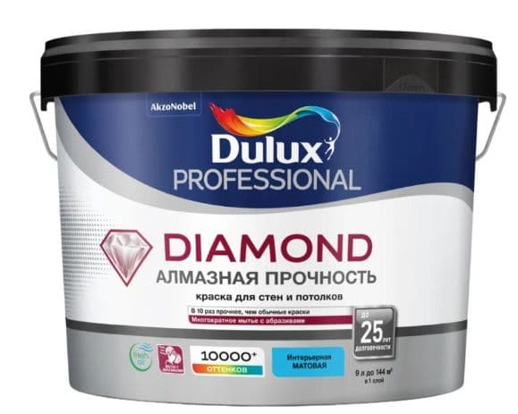 Краска для стен и потолков водно-дисперсионная Luxium Diamond Matt матовая база BW 9 л 2