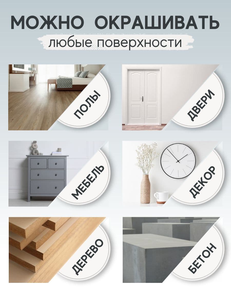 Краска для пола акриловая полуматовая быстросохнущая без запаха LUNE COLOREE, цвет Арабика (темно-коричневая), 2 шт. по 1кг 5