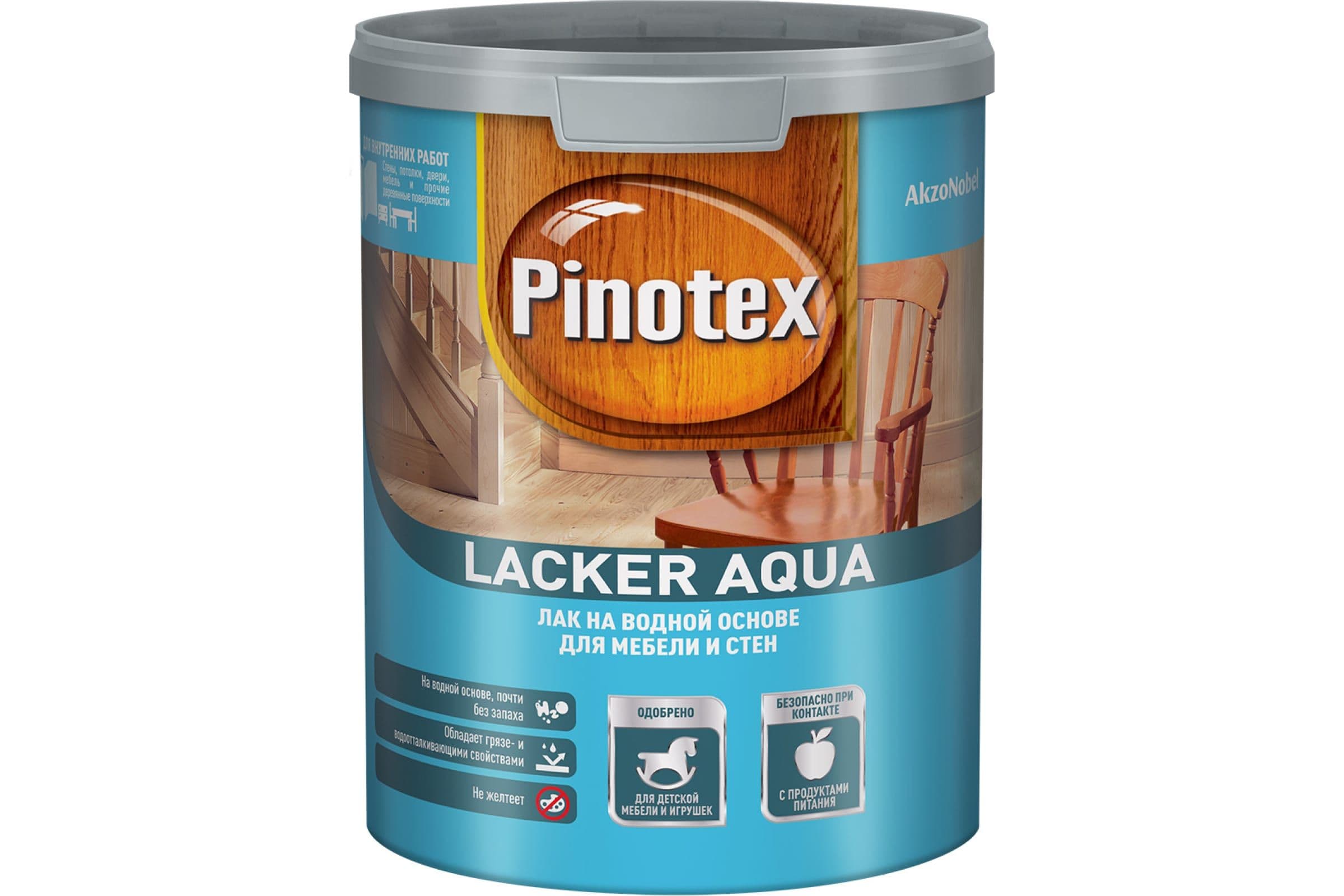 Лак для дерева и мебели Pinotex / Omnitex lacker aqua 10 на водной основе матовый 1 л 4