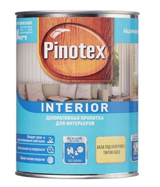 Пропитка декоративная для защиты древесины Pinotex Interior бесцветная 1 л. 2