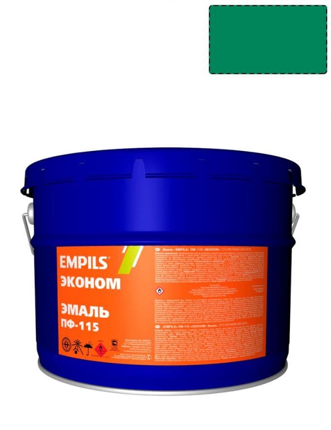 Эмаль ПФ-115 универсальная алкидная Empils Эконом зеленая 20 кг.
